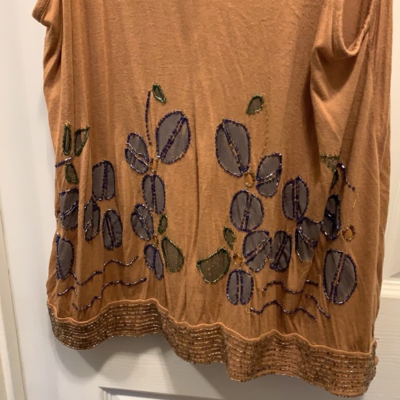 Anthropologie Delta Beautiful Beaded Top - Picture 4 of 5
